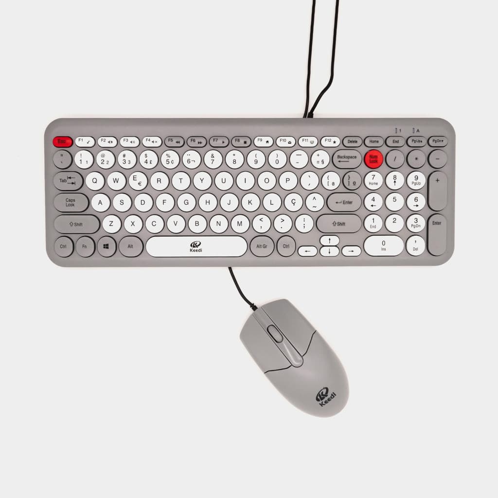 Kit Teclado e Mouse Silencioso Com Fio Alta Durabilidade Keedi KEEDI-TEC812