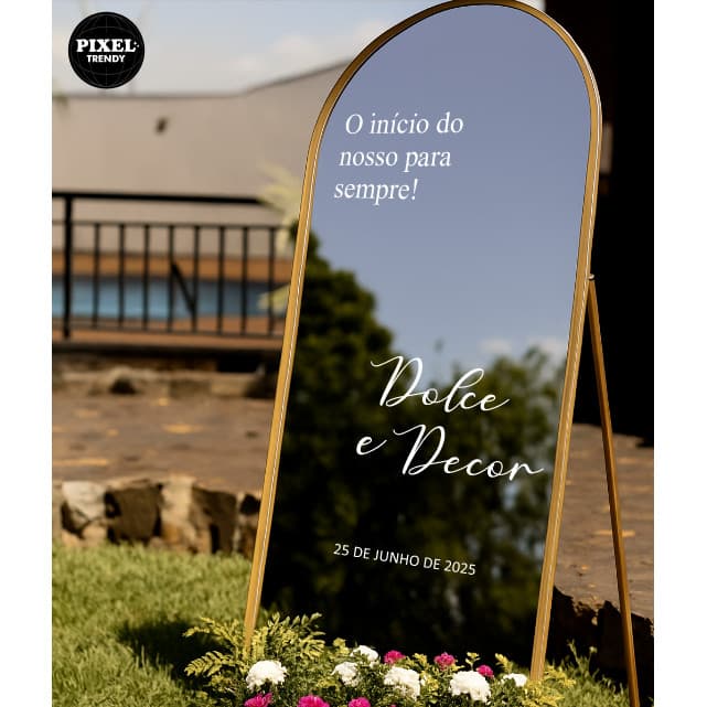 adesivo espelho casamento festa casal