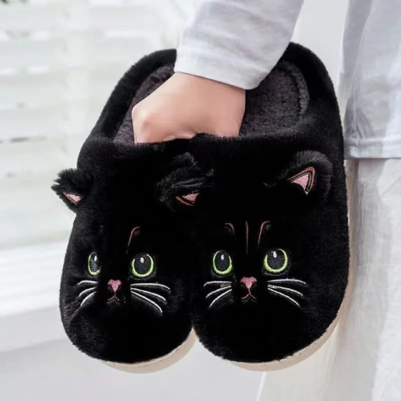 Chinelos De Gato Fofos Peludos Mulheres Plataforma De Casa Homens Inverno Slides De Pelúcia Interior Felpudos Lindos Sap