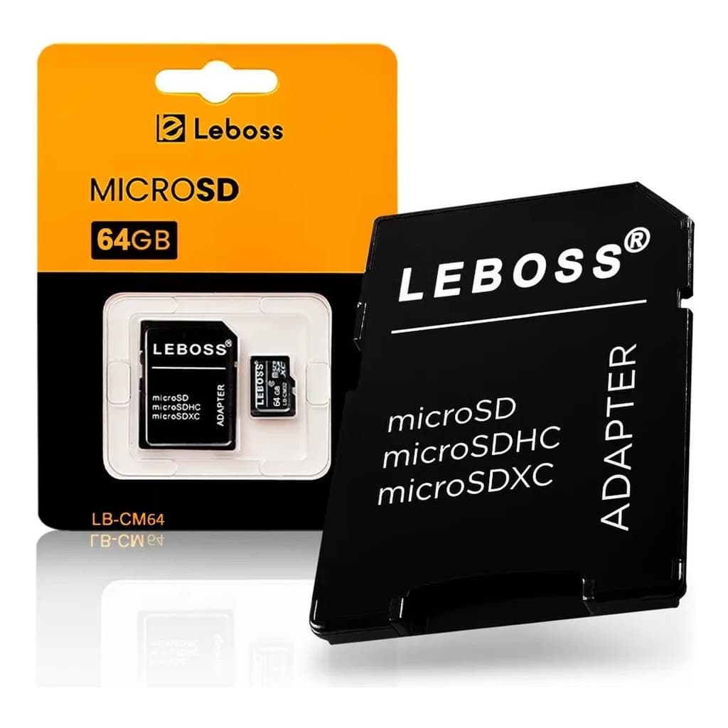 Cartão De Memória Microsdhc 64gb Leboss Lb-cm64 Com Adaptado S16