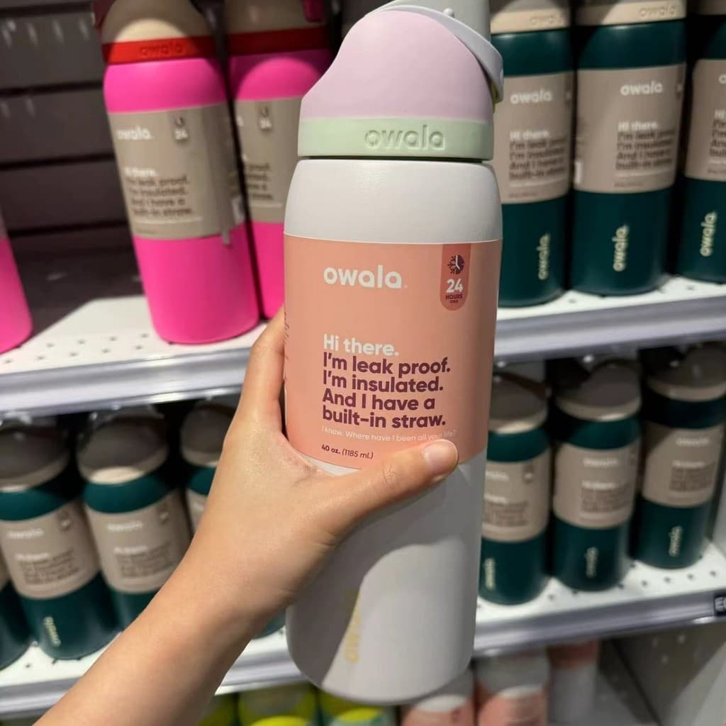 Transporte rápido novo estilo Owala copo térmico a vácuo de camada dupla garrafa esportiva