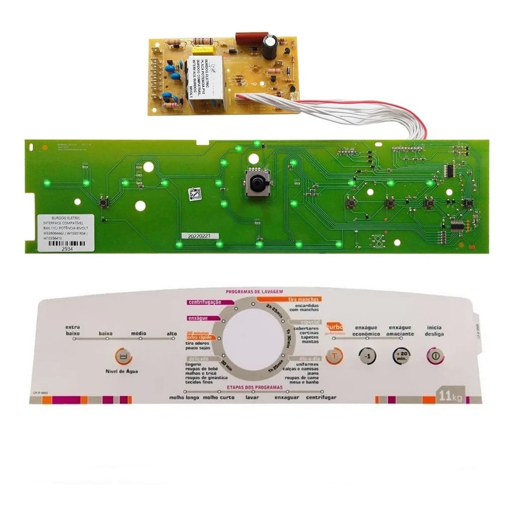 Placa Compatível Lavadora Brastemp Ative 11kg Bwl11  Adesivo