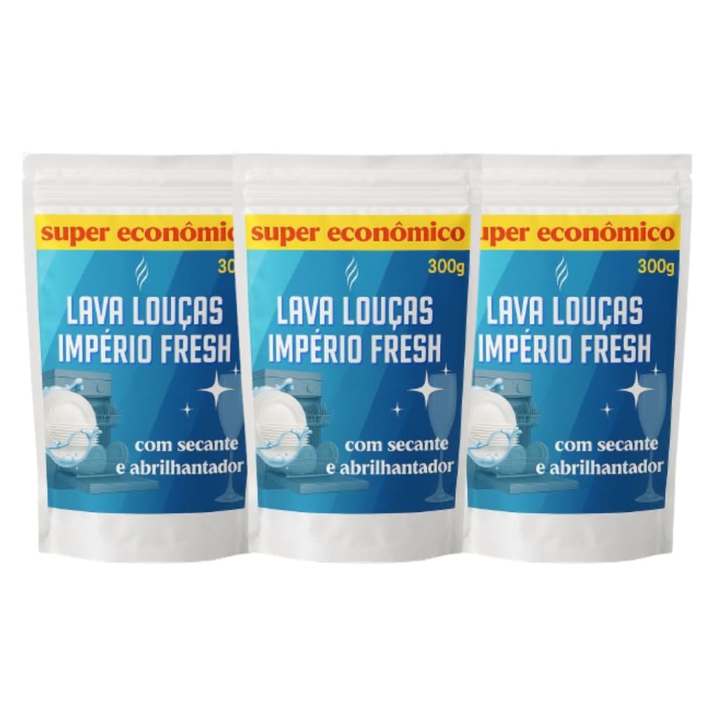 Kit 3 Lava Louças Em Pó Lar Fresh 300g - Com Secante