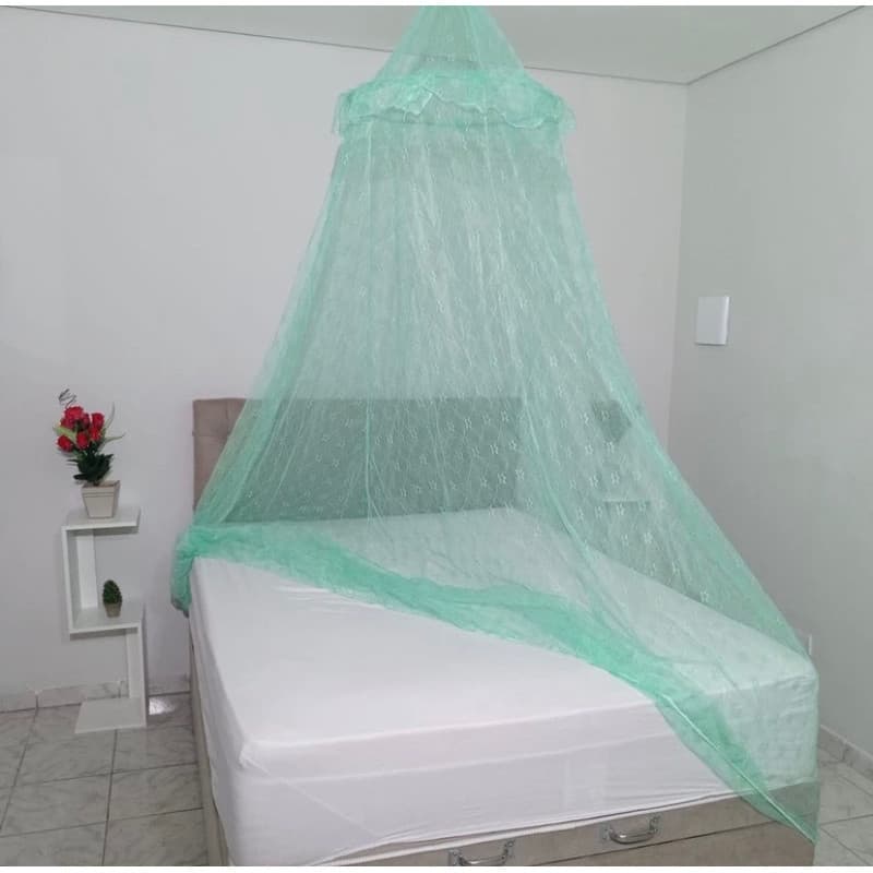 Mosquiteiro Teto Renda Grossa Resistente Casal/Box/Queen