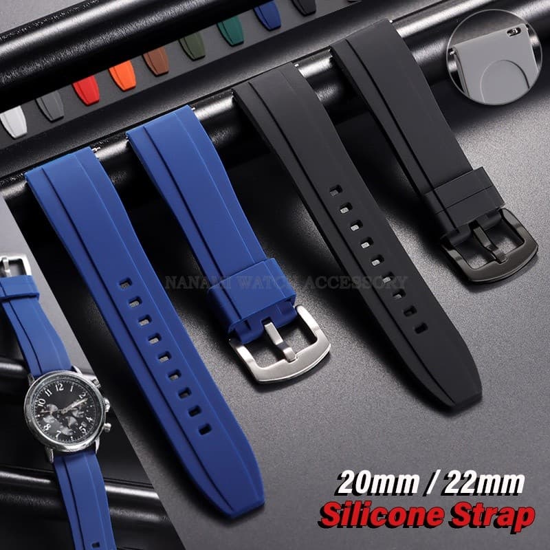 Pulseira De Relógio De Silicone De 20 Mm 22 Liberação Rápida Esportiva De Borracha Macia À Prova D'água Homens Mulheres 