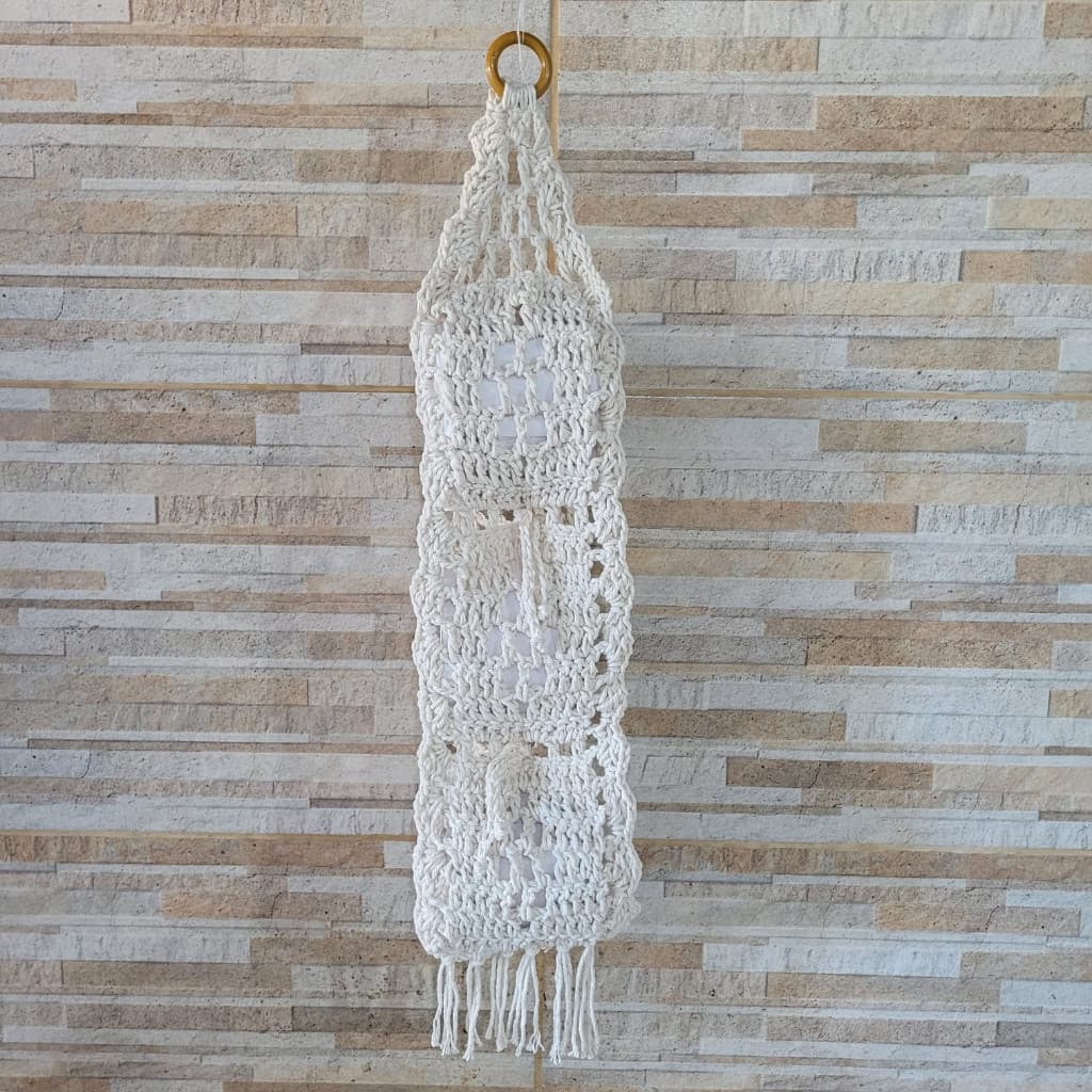 Porta Papel Higiênico Suporte Artesanal Em Crochê De Algodão Feito a Mão