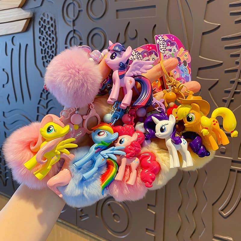Autêntico Pony Baoli Peludo Bonito Chaveiro Boneca Pingente Presente Estoque Pronto