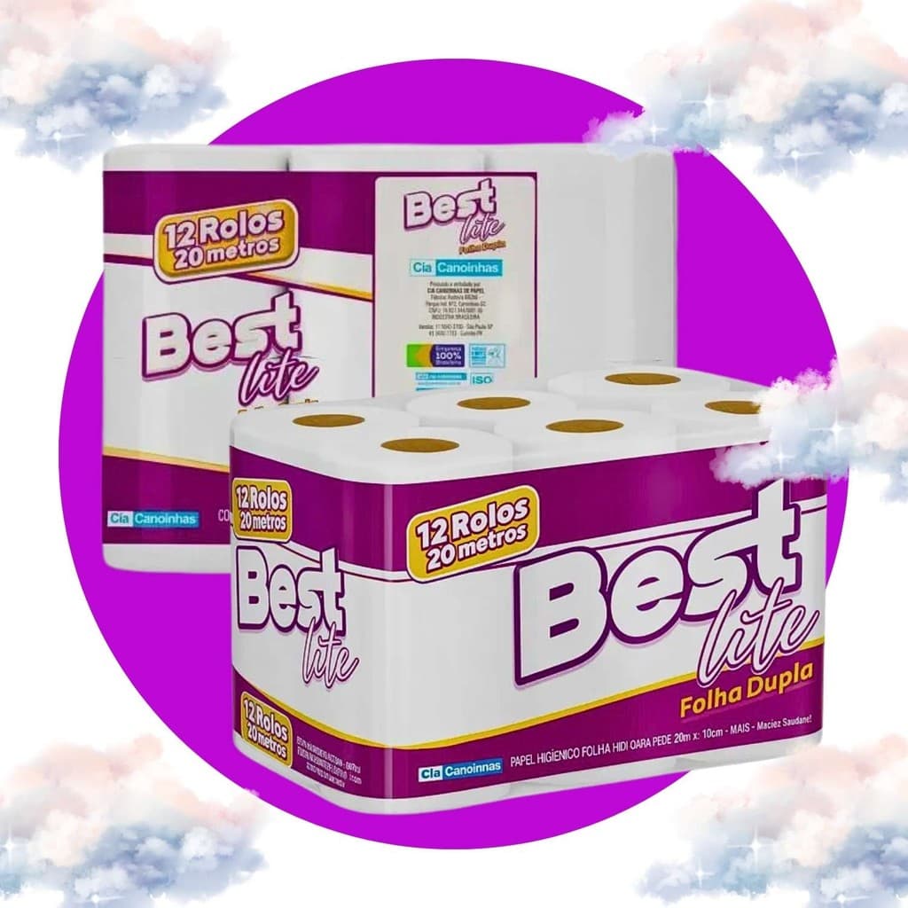 Papel Higiênico Premium Best Folha Dupla 96 Rolos 20M Alta Qualidade Fardo Macio Suave