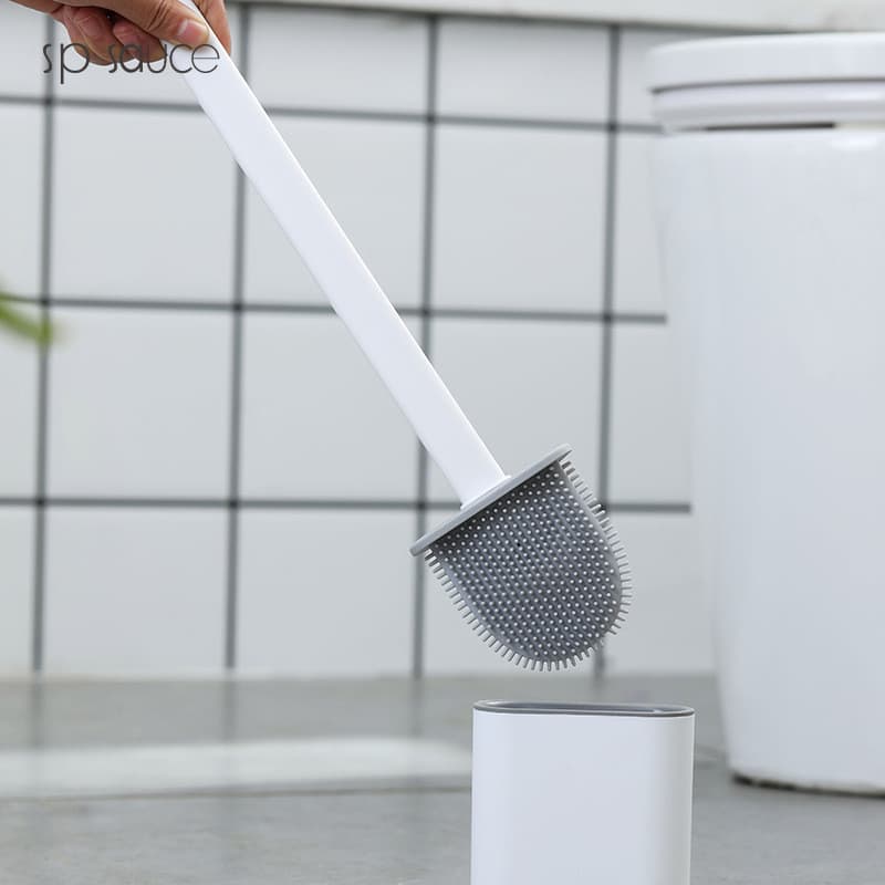 Escova Sanitária 2 em 1 de Silicone Quadrada Multiuso para Vaso Sanitário