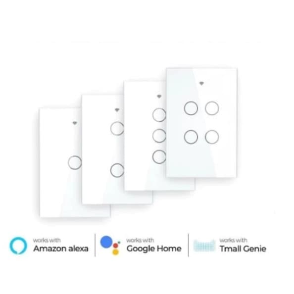 KIT WiFi Interruptor Inteligente Touch com Controle Remoto Sem Fio para Alexa e Google Home