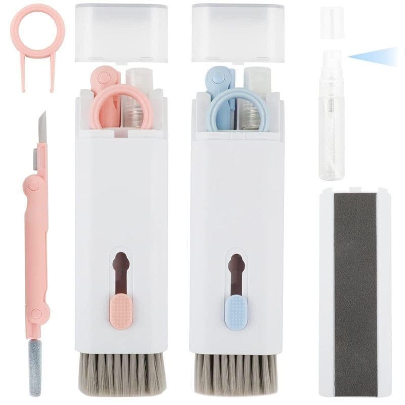 Kit De Escova De Limpeza De Teclado 7 Em 1 Multifuncional Portátil Para Computador/Fone De Ouvido/Ferramentas