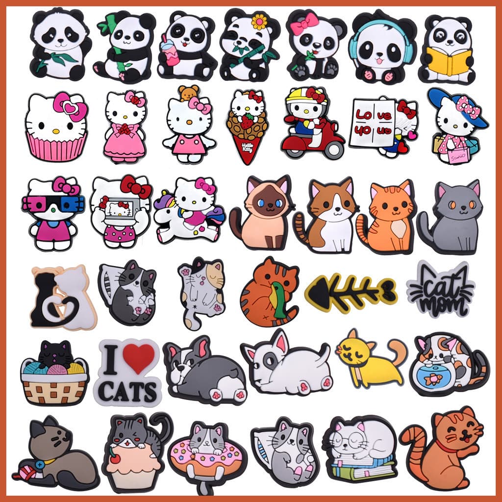 Sapato Encantos Decorações Animais Bonitos Gato Dos Desenhos Animados DIY Pinos PVC Tamanco Para Sapatos