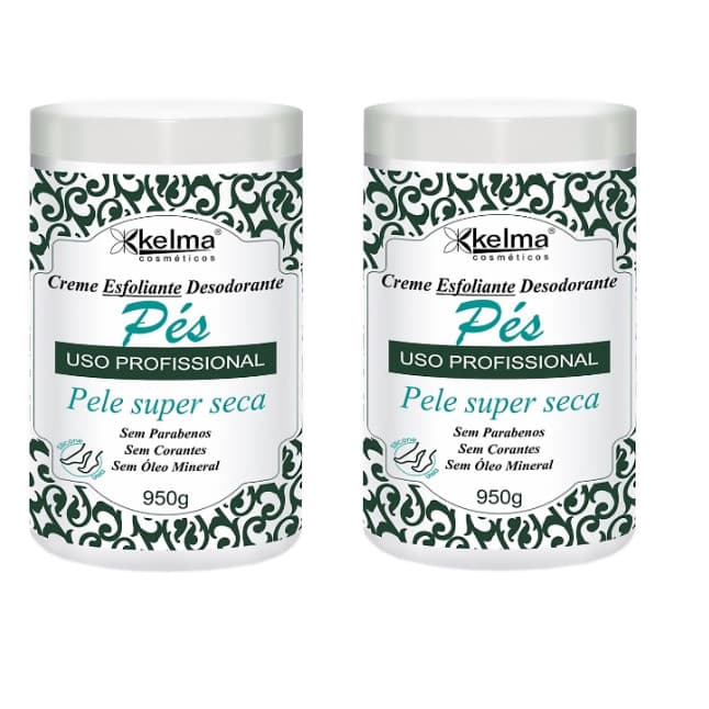 Kit C/ 2 Pote De Creme Esfoliante Para Pés Kelma 950g