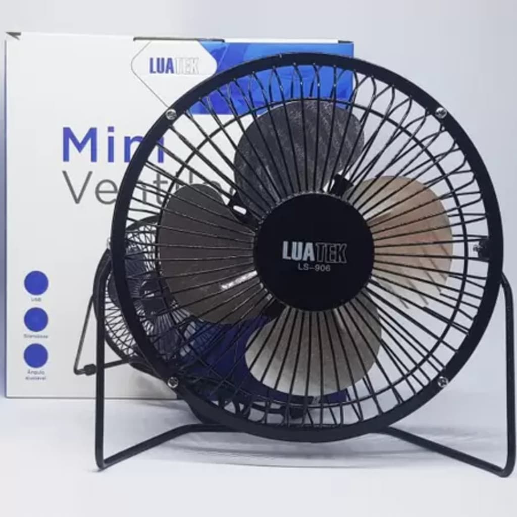 Mini Ventilador De Mesa Compacto Portátil USB 4 -pás de metal-6 polegada Luatek906
