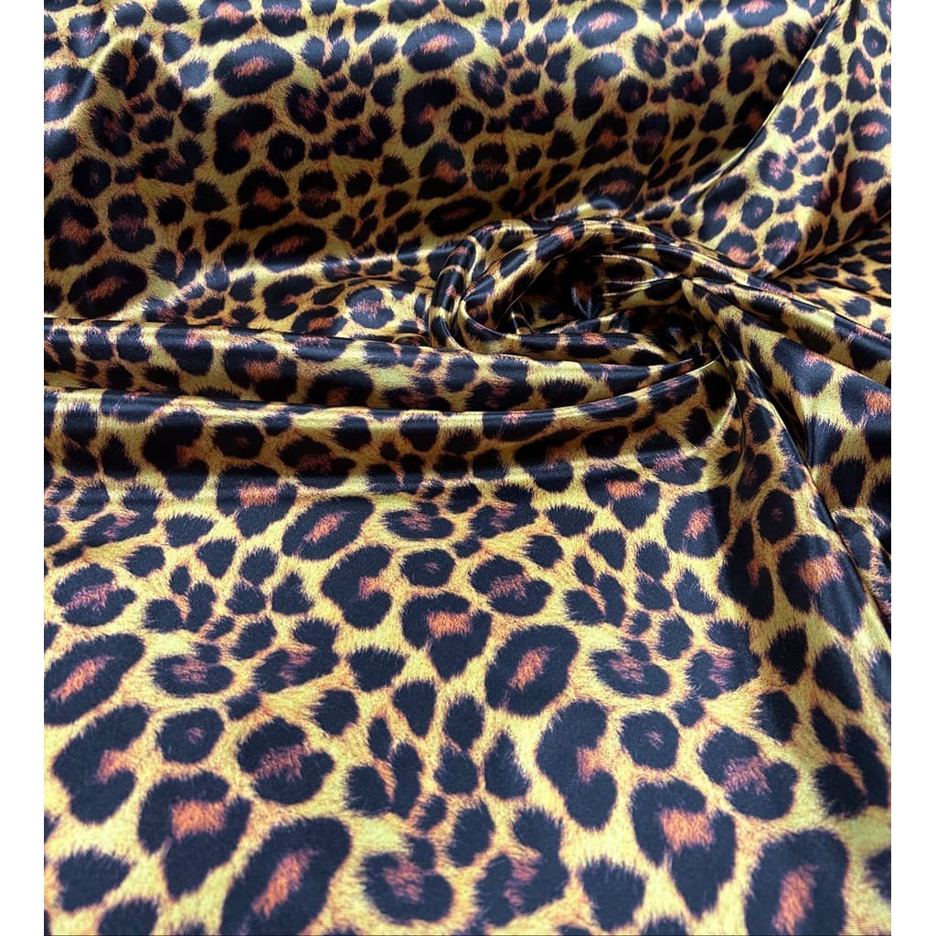 Tecido Cetim Estampado Digital Animal Print Onça
