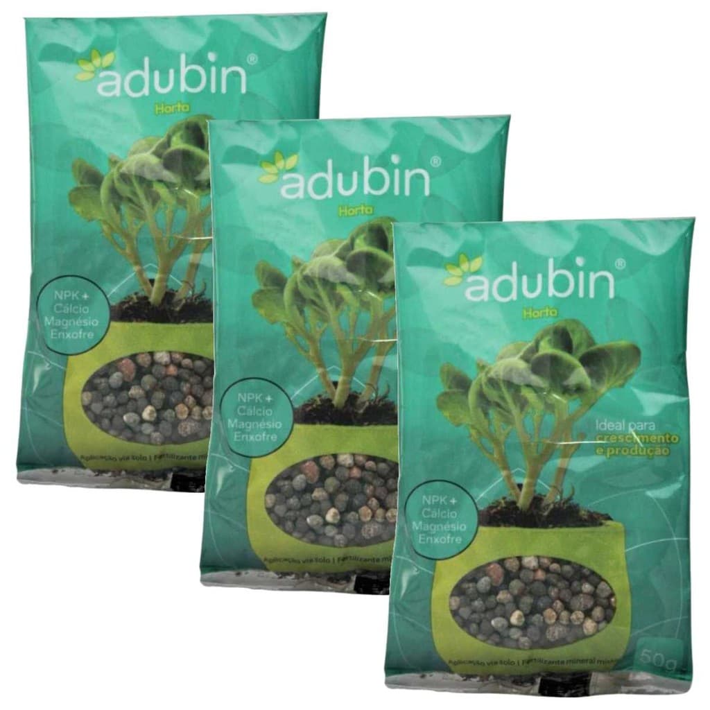 Kit 3un Adubin Adubo Para Hortas 50g Ideal Para Produção