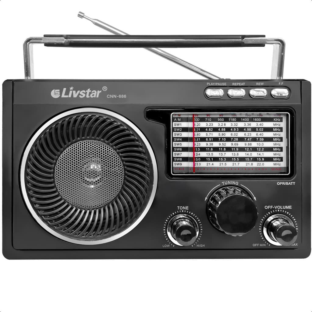 Rádio Retrô Recarregável Analógico Rural Bluetooth Bivolt Am/Fm