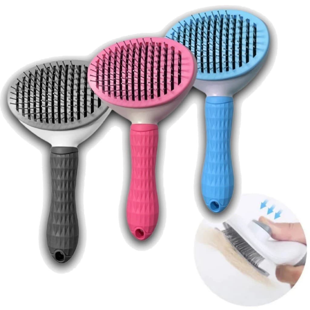Escova Removedora Rasqueadeira Tira Pelos Pets Cães E Gatos