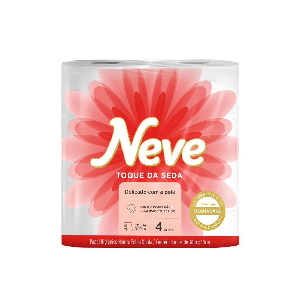Papel Higiênico Folha Dupla com 04 rolos Neve