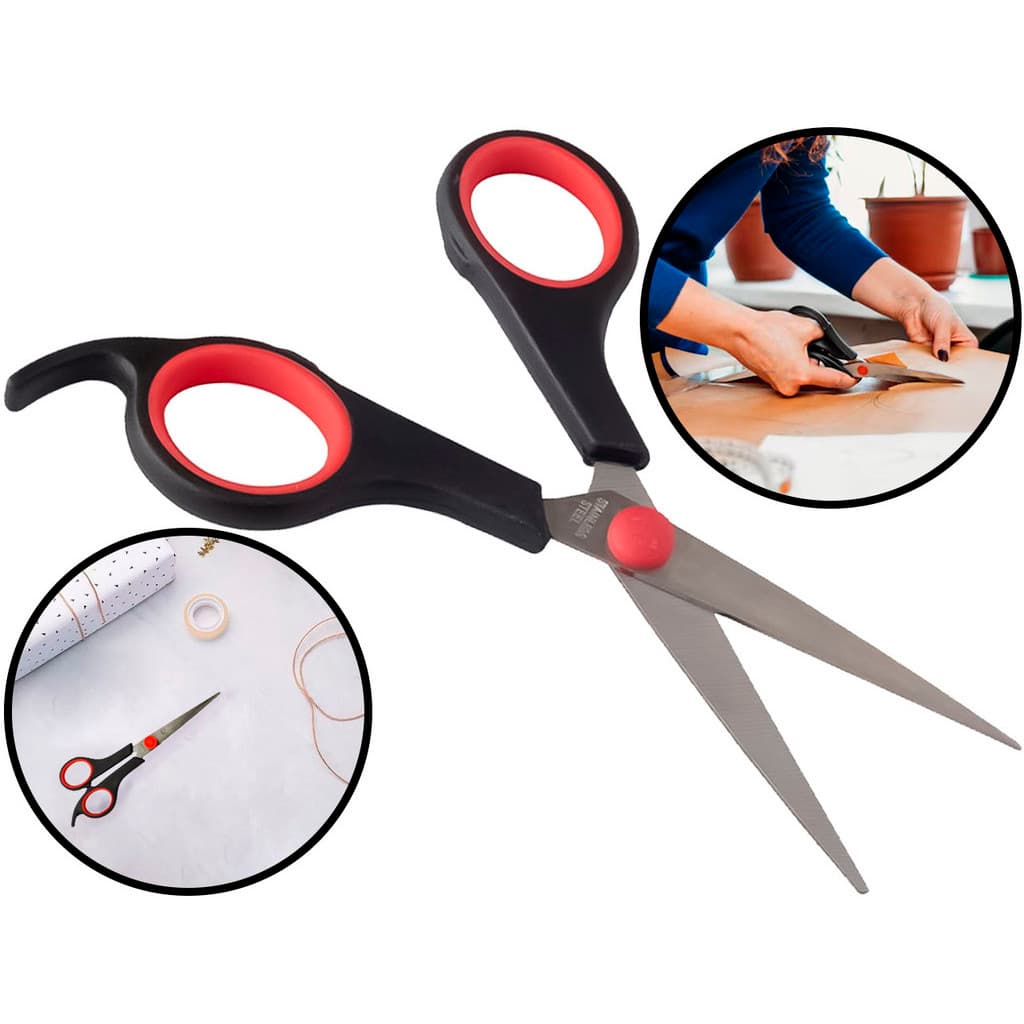 Tesoura Lâmina Metal Para Costura Artesanato Escritório Uso Doméstico Multiuso Cabo Plástico