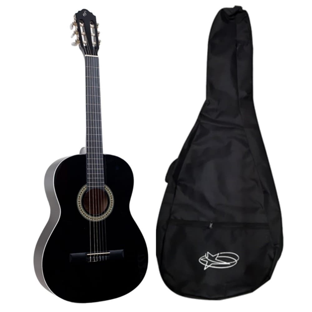 KIT VIOLÃO CLÁSSICO GIANNINI N14 ESTUDO NYLON PRETO COM CAPA