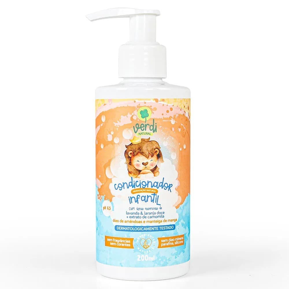 Condicionador Infantil 100% Natural com Óleos essenciais de Lavanda e Laranja doce