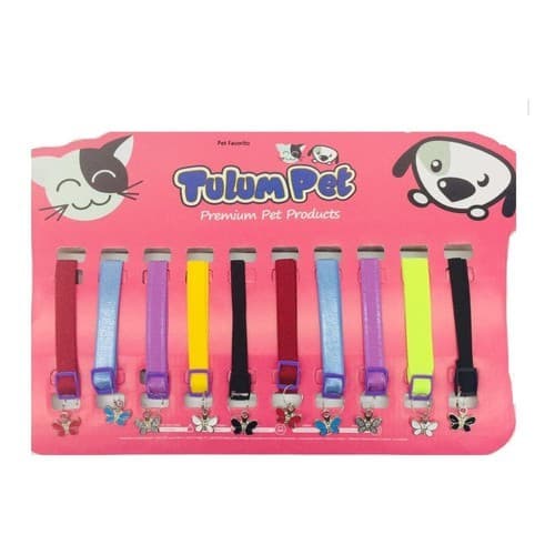 Coleira Elastica Ajustavel Colar  Pet  Com Pingente - Caes Gatos Filhotes