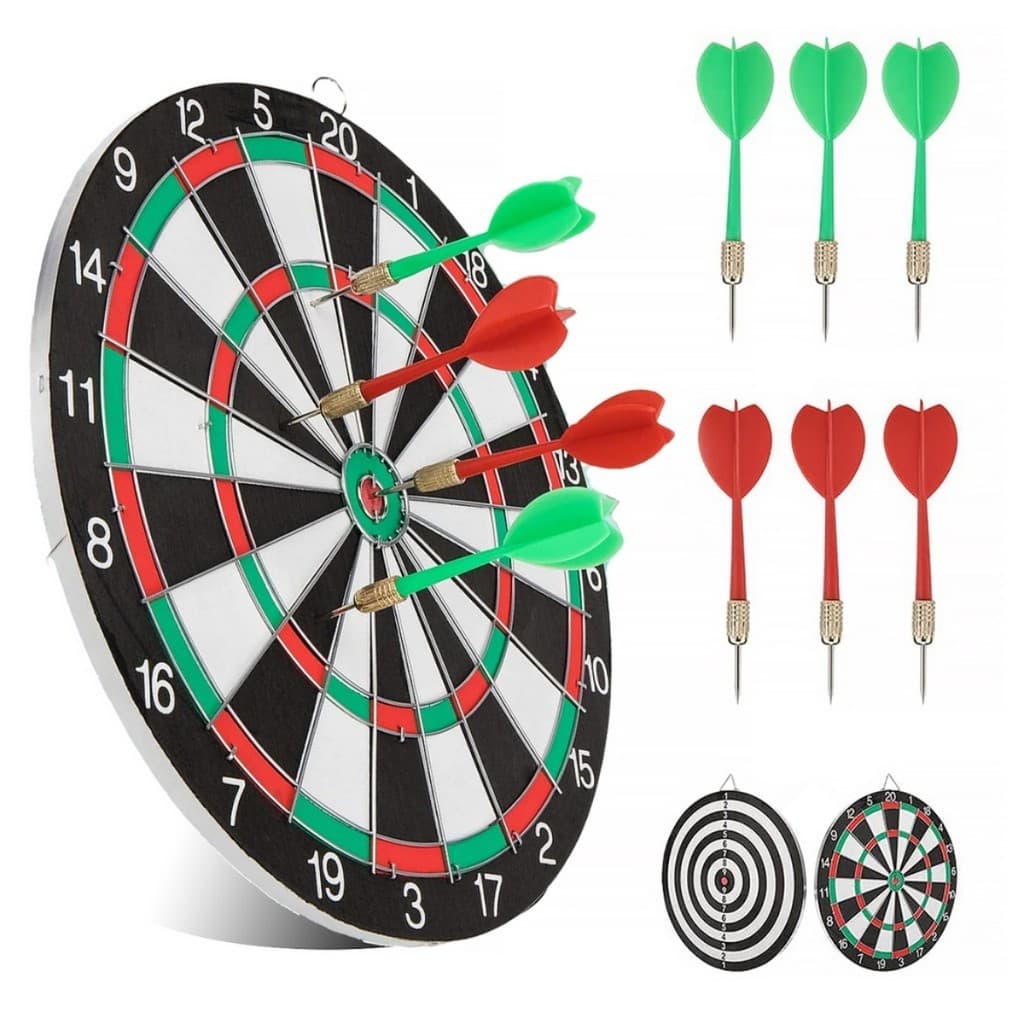 Jogo Alvo Profissional 6 Lança Dardo Ponta Agulha Metal 42cm