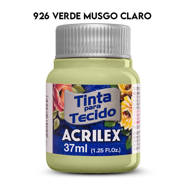 TINTA TECIDO ACRILEX 37ML FOSCA 926 VERDE MUSGO CLARO