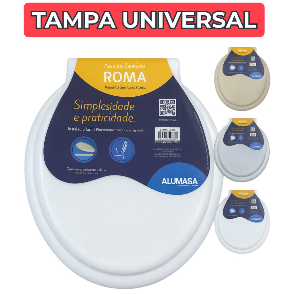 Assento Sanitário Roma Tampa Oval Universal Loft Deca Incepa Logasa Celite Icasa Lorenzetti Alumasa