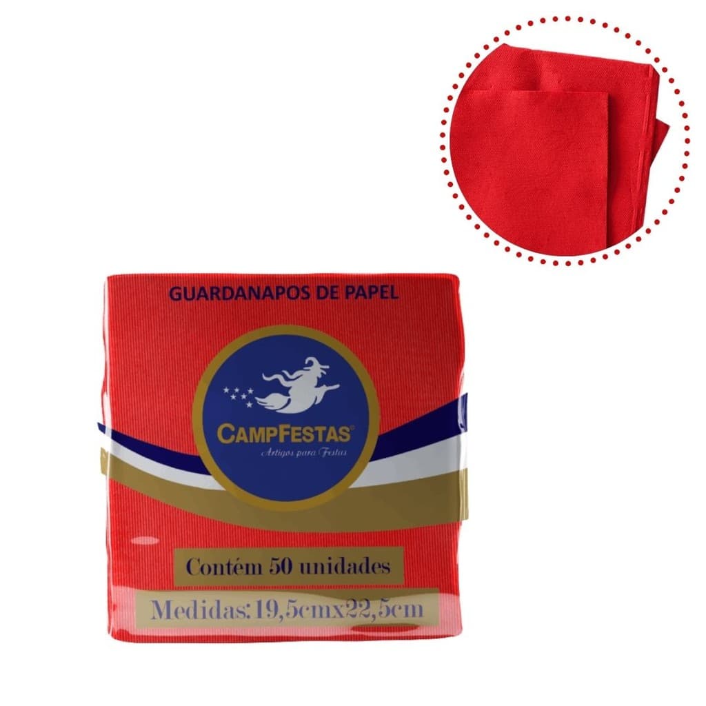 50~300 GUARDANAPOS VERMELHO FESTA 19,5 X 22,5 CAMPFESTA