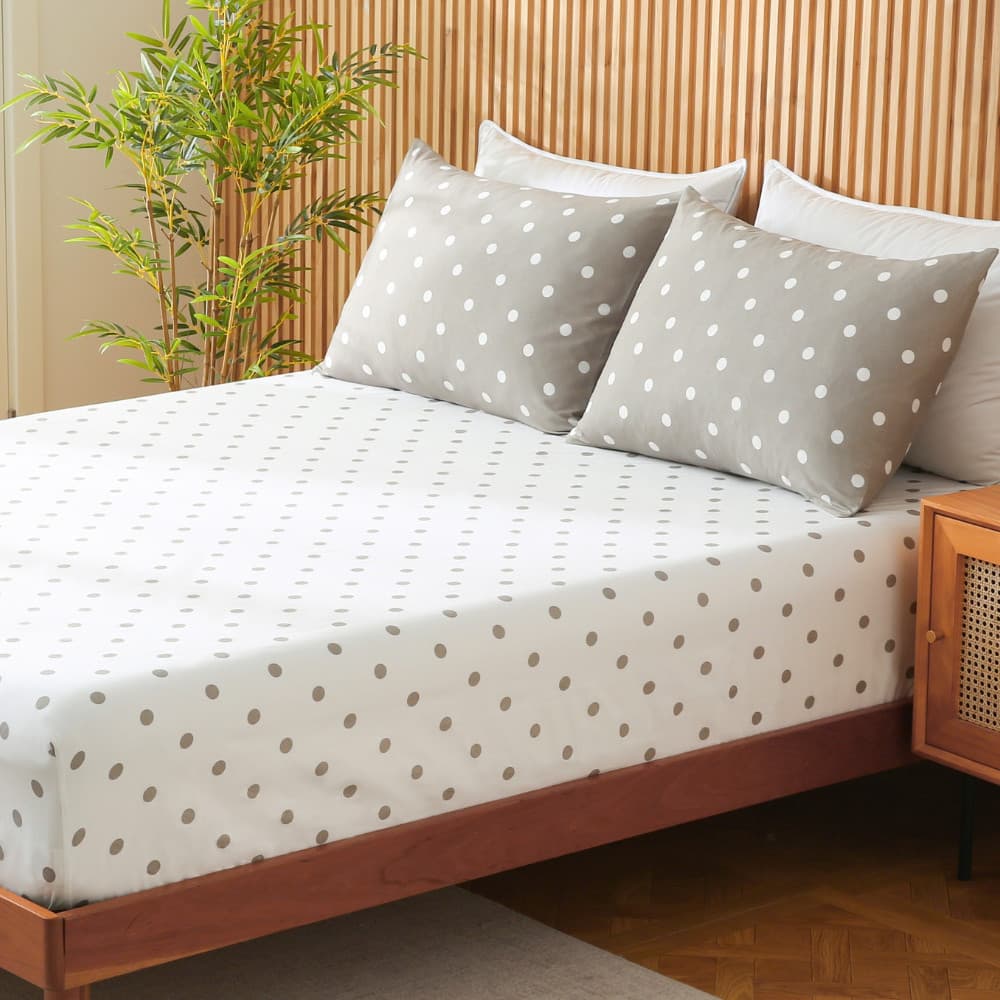 Jogo de Lençol 3 Peças Poa Percal 400 fios Aba Americana Micropercal King Queen Casal Solteiro