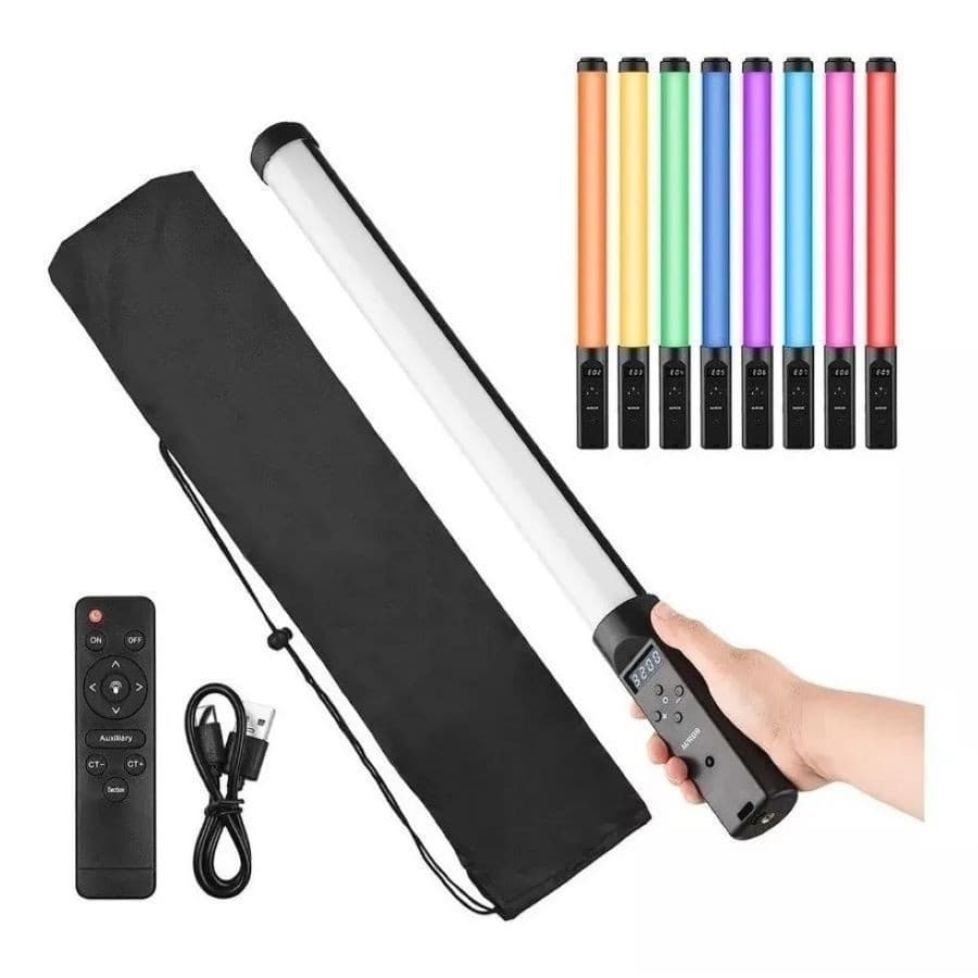 Bastão de Luz LED para Fotografia Colorido RGB Light Stick Portátil com Controle
