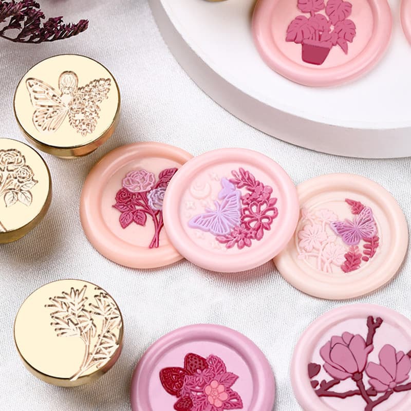 Selo De Cera De 25mm Cobre Cabeça De Série Grama Para Cartões De Bricolagem Convite De Casamento Decorativo