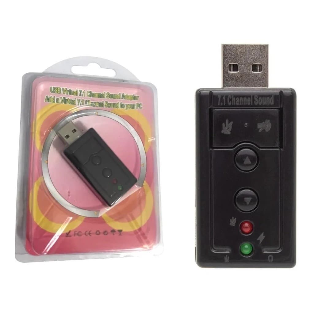 Placa De Som Usb 7.1 Canais Adaptador Audio Pc Notebook