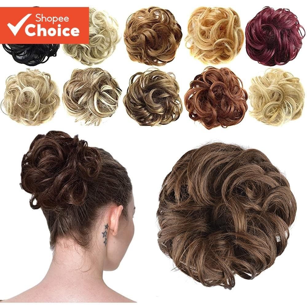 Coque Bagunçado Scrunchie Elástico Cabelo Donut Chignon Maker Para Mulheres Crianças 9 Cores Acessórios De Moda Estilo D