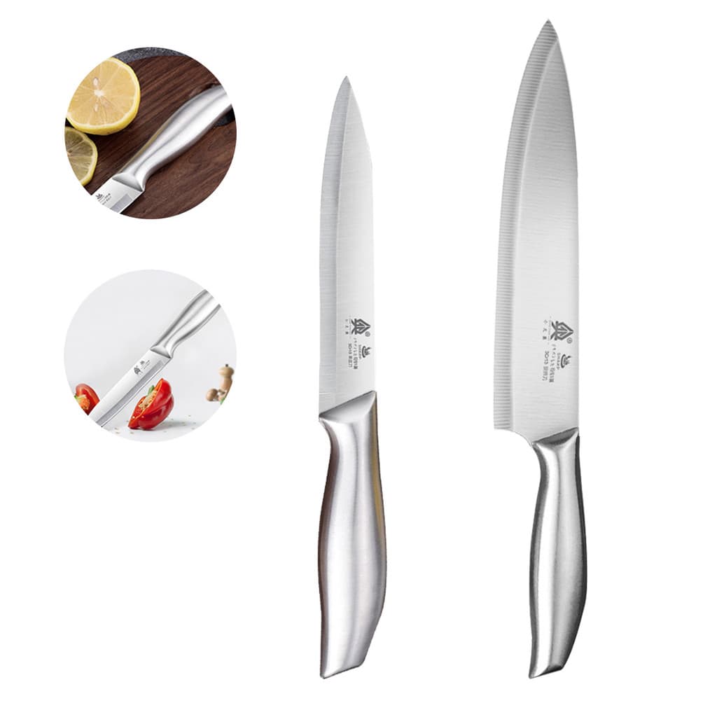 Jogo 2 Faca Profissional Inteiriça 24 cm em Aço Inox 5 Polegadas