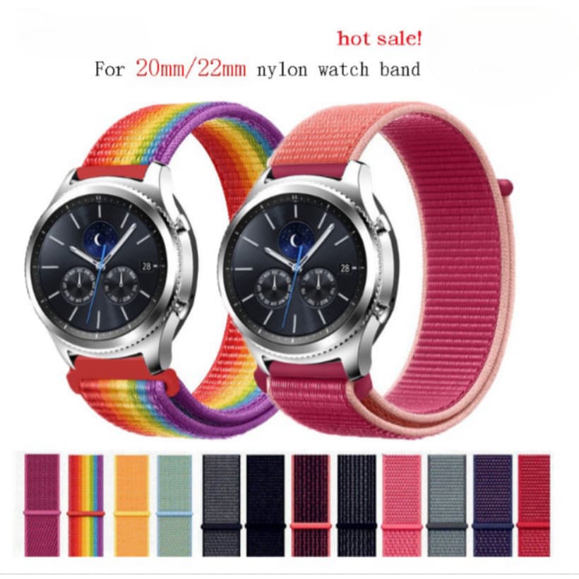 Pulseira Premium Nylon Velcro Para 20/22mm Compatível Galaxy Watch3 Active2 GTS3 GTR42/47mmGTR3/PRO AZAZFIT BIP GTS 2MINI DK store DK store