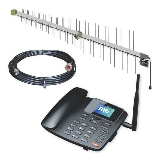 Kit Telefone Celular Rural 4g com Wifi + Antena + Cabo 10m