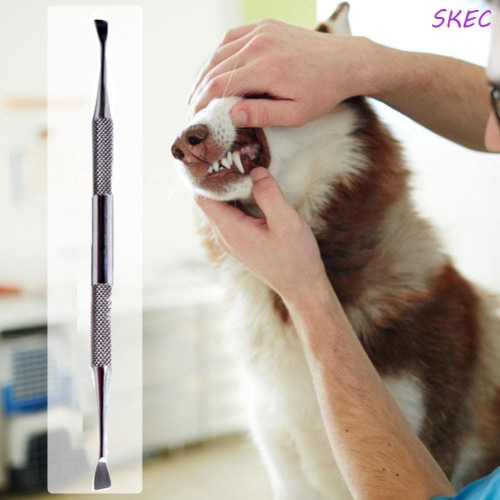 Ferramenta De Limpeza De Dentes De Cachorro SKEC , Raspador De Tártaro De Cabeça Dupla Antiferrugem , Escova Aço Inoxidá