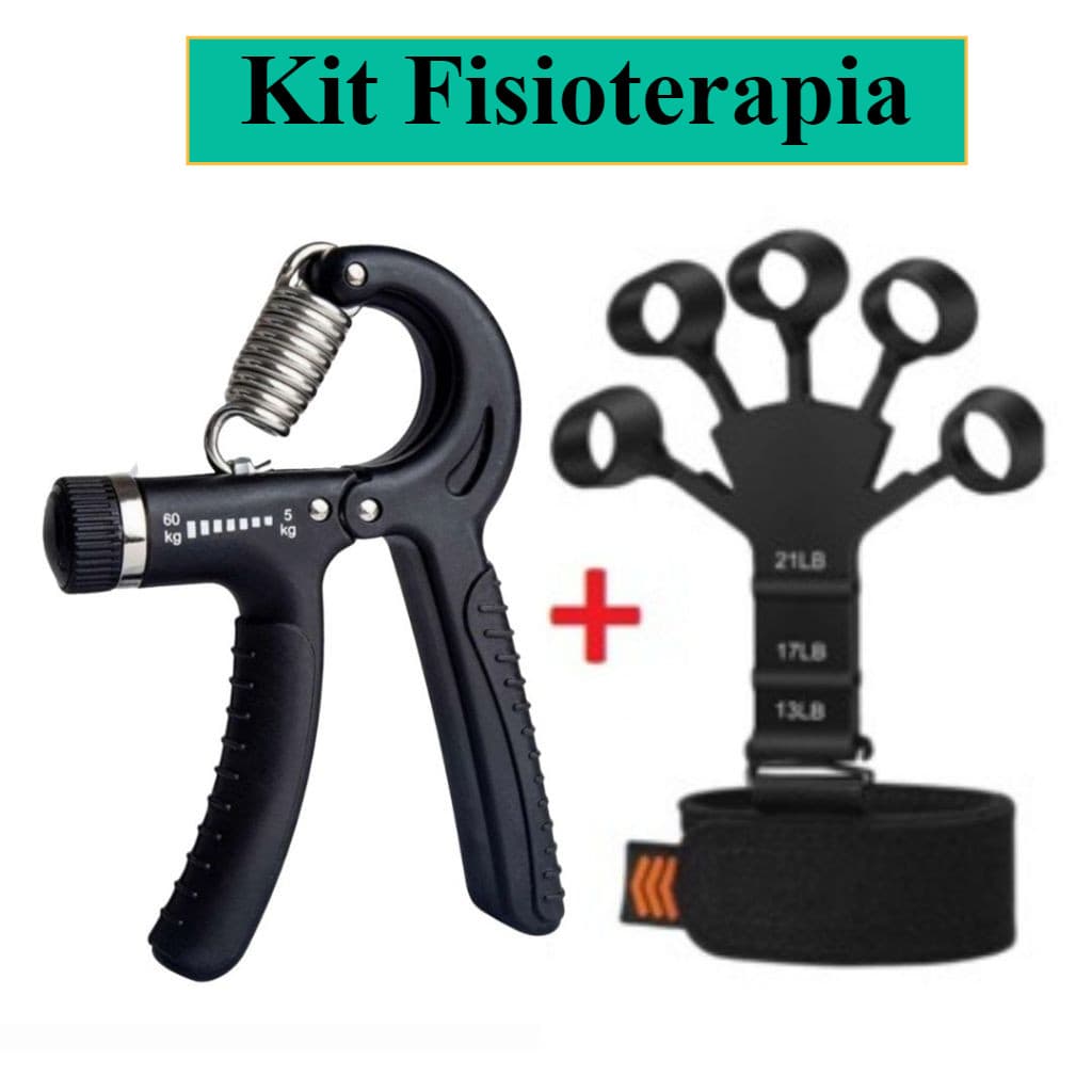 Kit Hand Grip de Dedo e Flexor de Punho Ajustável Fisioterapia Exercício para Mãos Fisioterapia