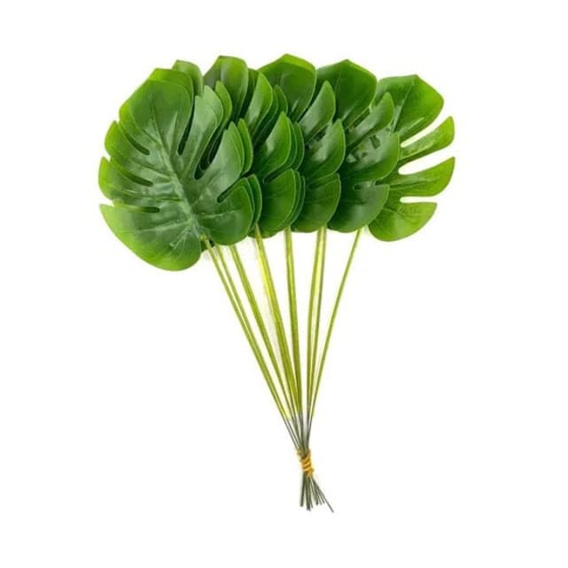 Kit 12 Mini Costela De Adão Artificial Folha 12x10,5cm