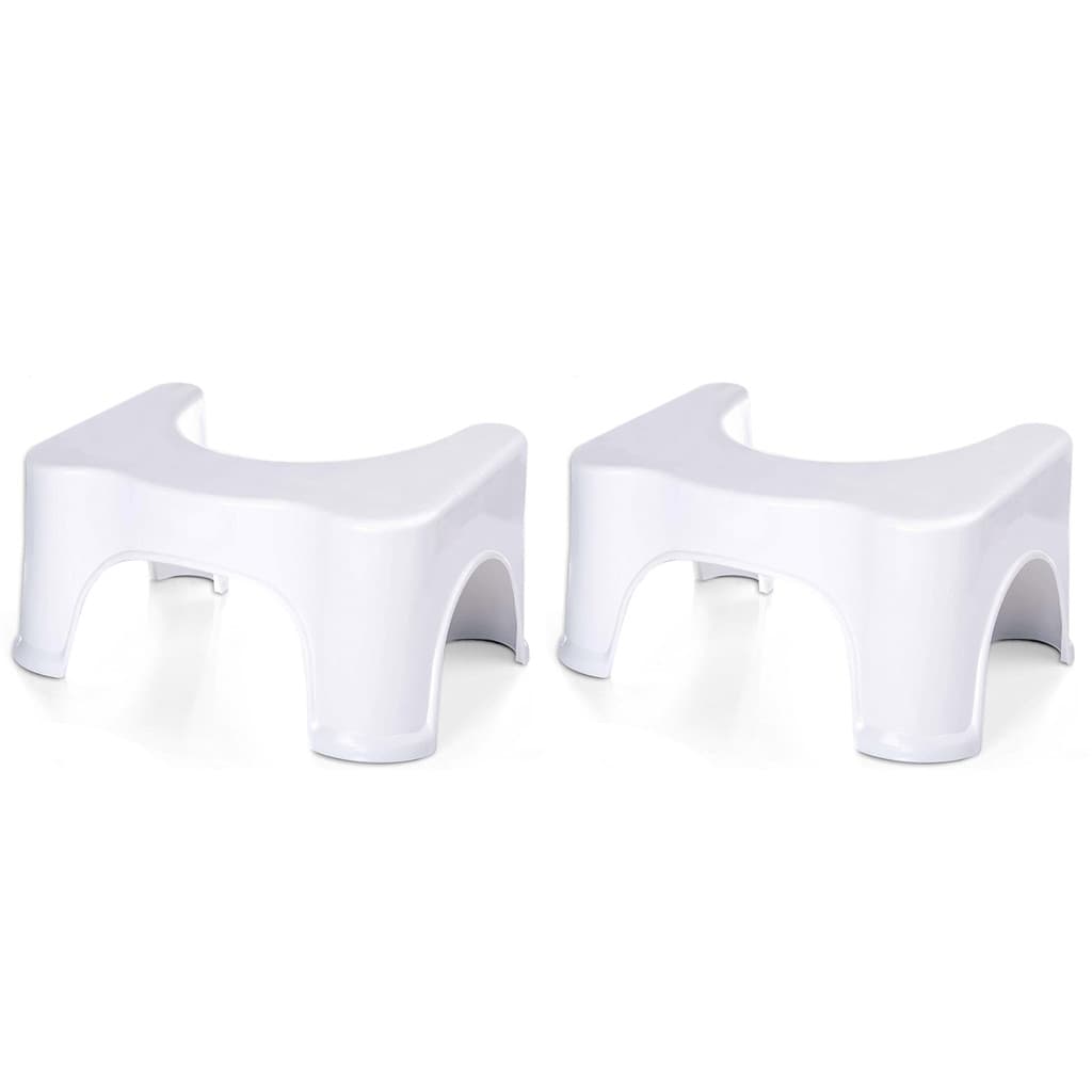 Kit 2 Banquinho Para Apoio Pés Antiderrapante Cócoras