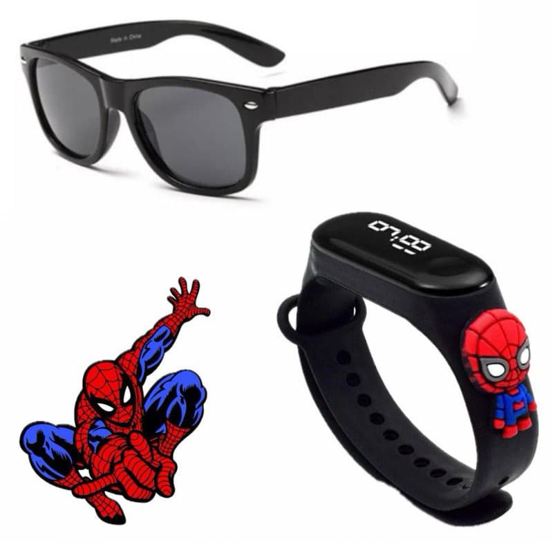 Kit Infantil Óculos Relógio / Super Heróis Homem Aranha Homem de Ferro Hulk Stitch Menino Menina Criança