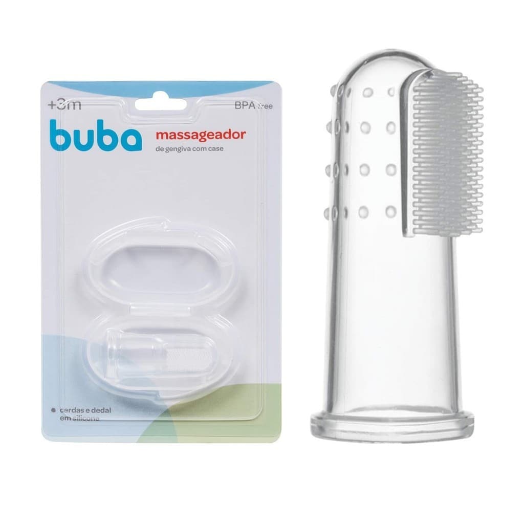 Escova Massageador de Gengiva com Estojo para Bebê - Buba