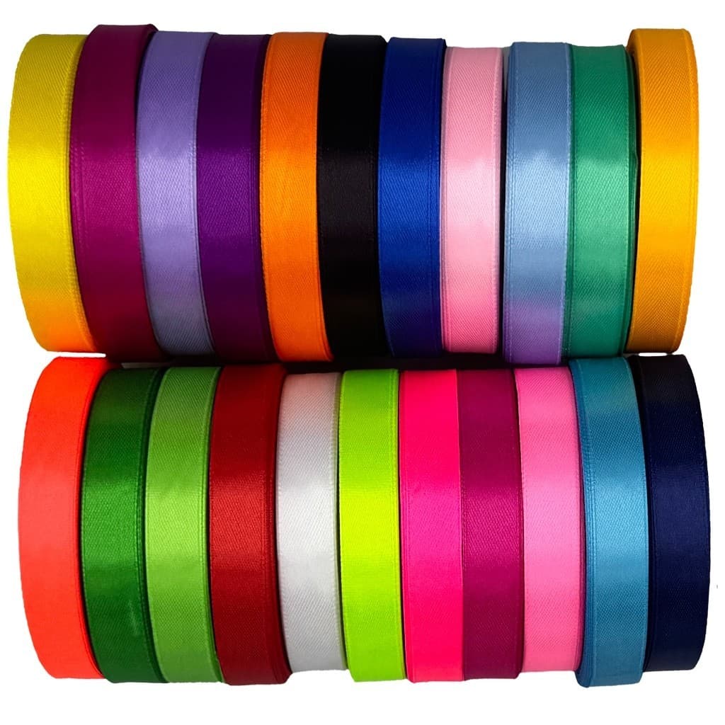 Fita de Cetim N°3 (15mm) – 23mts ou 45mts – Laços, Artesanato, Embalagens – Várias Cores
