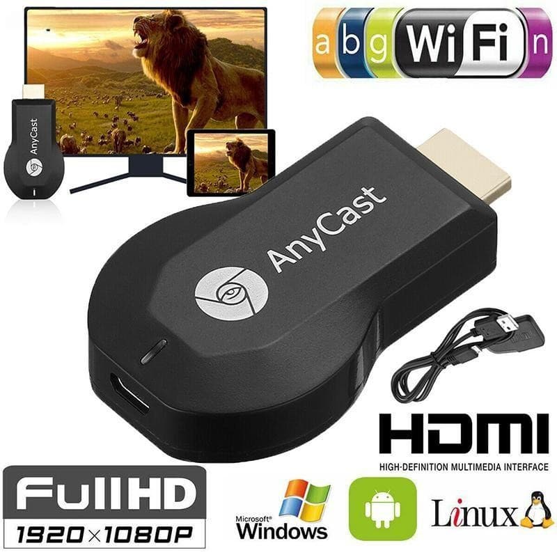 KeepMoving AnyCast M12 Plus Receptor WiFi Airplay Display Miracast HDMI TV DLNA 1080P Novo Pigfly