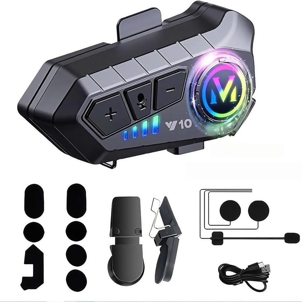 Y10 Motocicleta Sem Fio Bluetooth 5.3 Fone de Ouvido Capacete Kit de Chamadas Mãos Livres À Prova D'Água Intercom