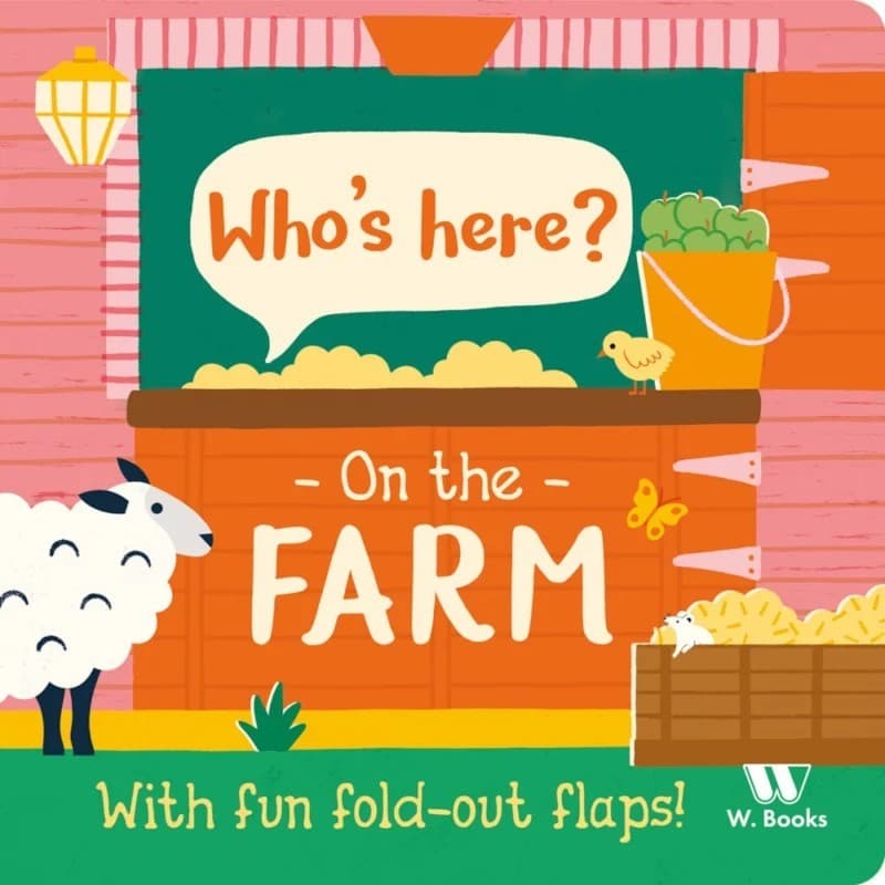 Livro Cartonado com Whos Here? In the Farm - em inglês - W. Books