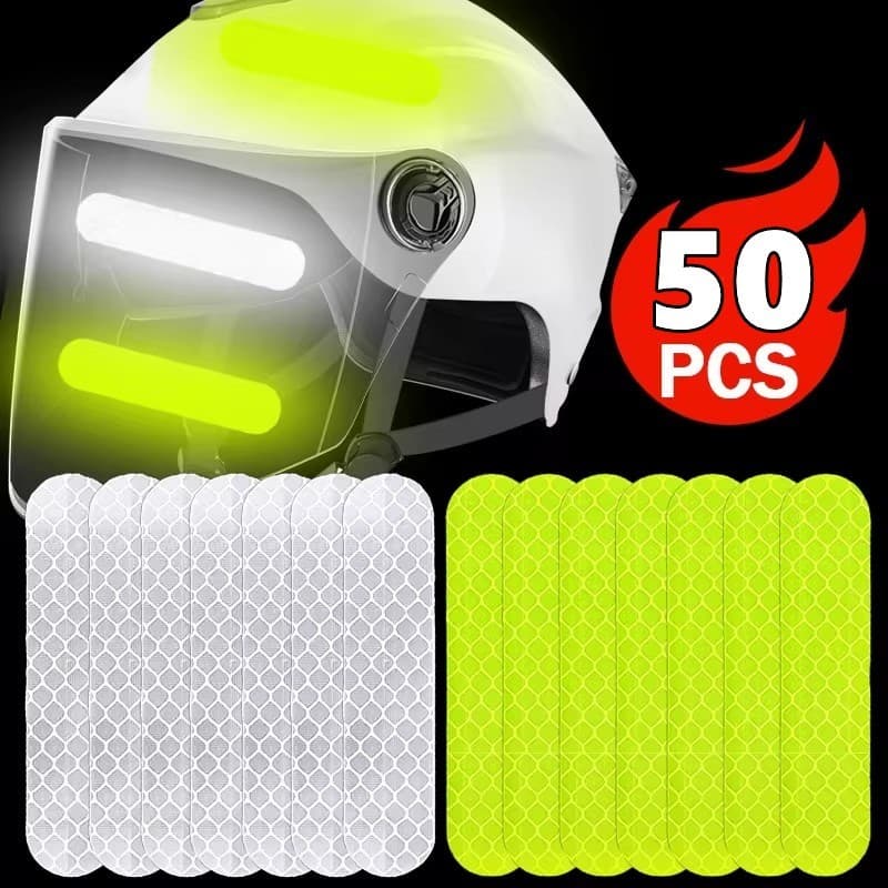 10-50Pcs Adesivos Refletivos De Segurança Universal Para Carros Todas As Fontes De Luz Capacete De Motocicleta Peças